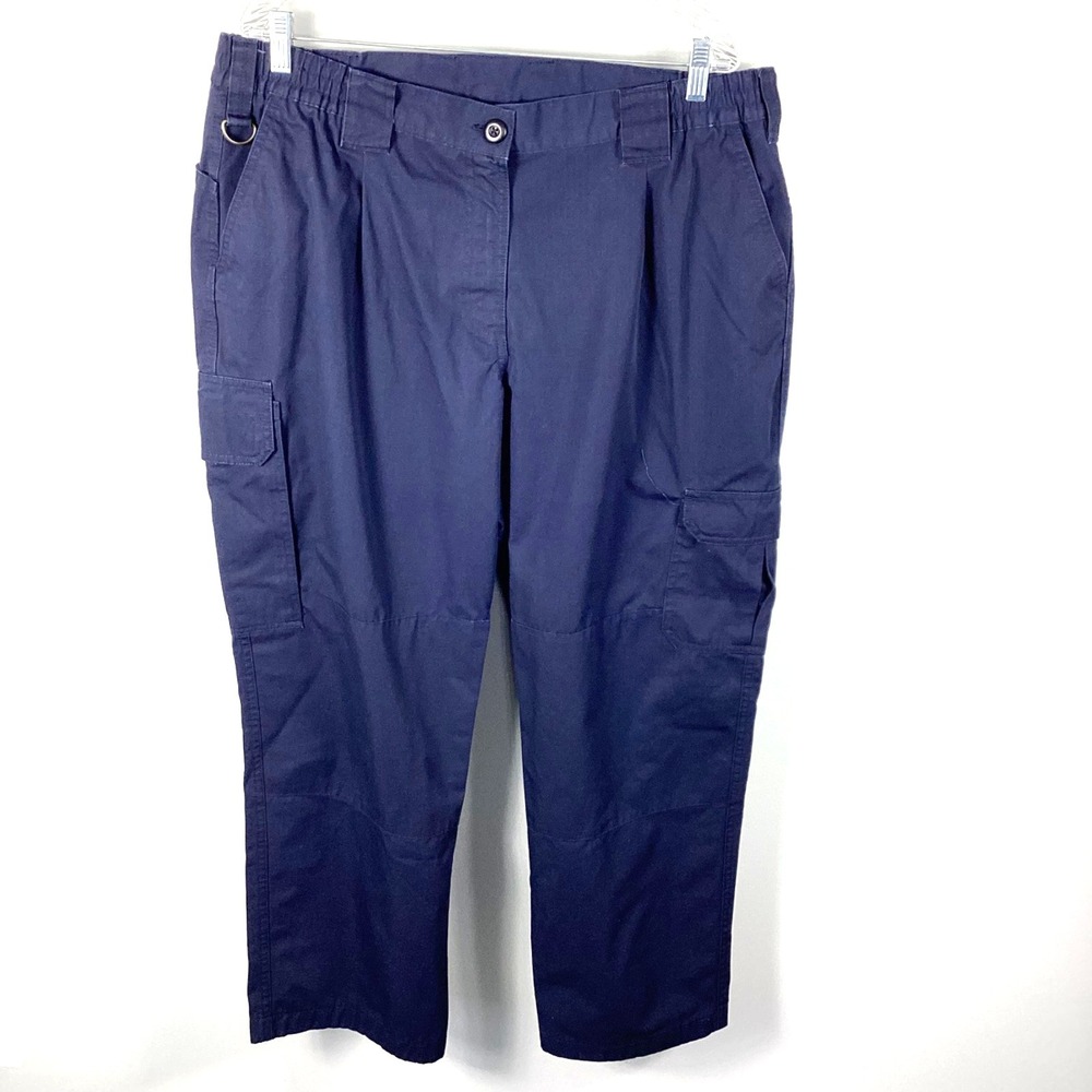 TWINHILL Women's Size 16W Cargo Ripstop Pants‎ Utility Uniform Navy Blue Work